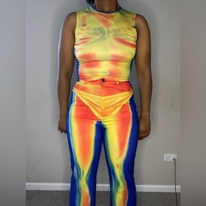 Vibrant Multicolor Women's Two Piece Set
